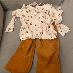 Jessica Simpson two piece outfit 2T toddler girl adorable nwt floral top pants